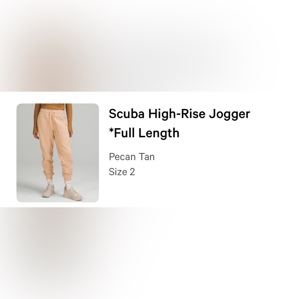 scuba high rise jogger size 2 full length in color pecan tan
